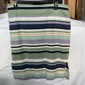 LOFT Pinstripe Skirt Multicolor